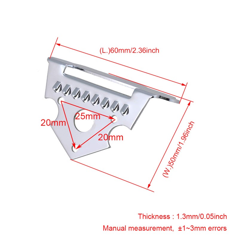 Bstinay Eight-string Metal Triangle Mandolin Tailpiece Parts for Electric Guitar Sliver - Image 4